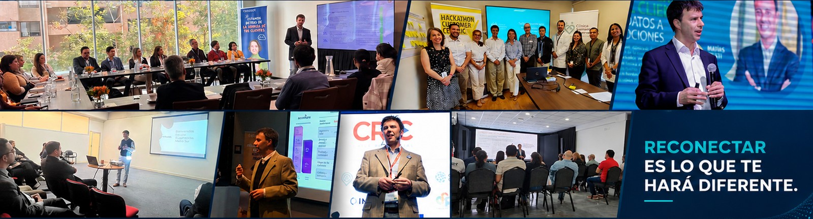 Matías Cristi exponiendo en charlas y talleres para equipos comerciales, de servicio y operación
